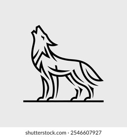 Wolf Howling Logo, Luxury Logo, Unique Logo