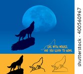 wolf howling at the moon