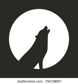 Wolf howling at the moon