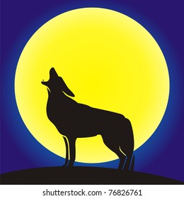 wolf howling at the moon background