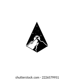 Wolf Howling in the Moonlight. Wild animal at night graphic design illustration.