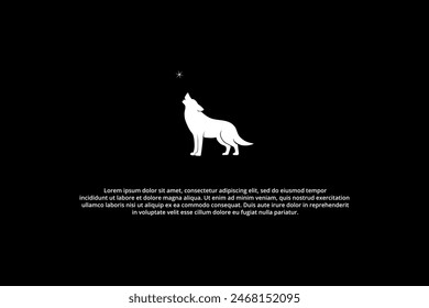 wolf howling at night logo