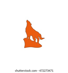 Wolf howling silhouette.