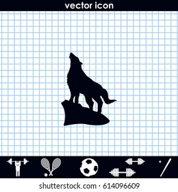 Wolf howling silhouette.