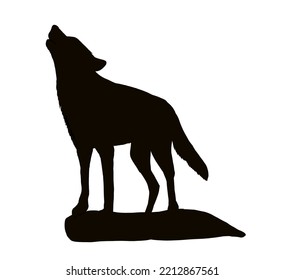 Wolf Howling Silhouette Vector Illustration