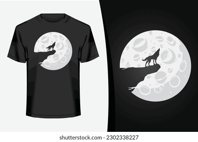 Wolf howling t shirt design