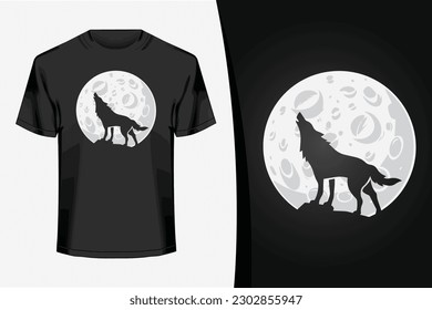 Wolf howling t shirt design