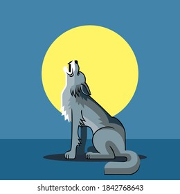 El lobo aulló a la luna