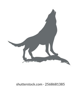 The wolf howls at the moon. Graphic design on a t-shirt. hand drawing. Not AI, Vector illustration