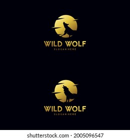 The wolf howls to the moon logo