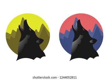 wolf howls at the moon sticker