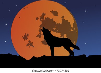 a wolf howls on Lunar