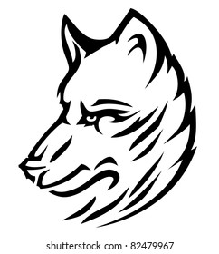 Wolf husky cute (vector)