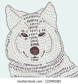 wolf or husky dog closeup