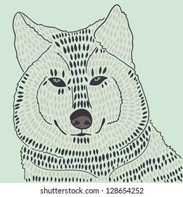 wolf or husky head closeup