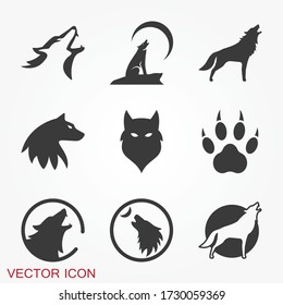 Wolf icon. Animal symbol isolated on background.