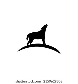 The wolf icon is black, on a white background.