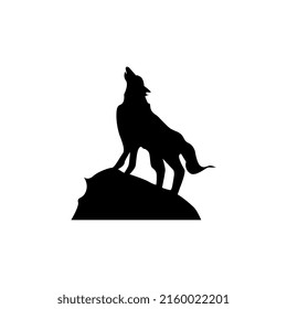 The wolf icon is black, on a white background.