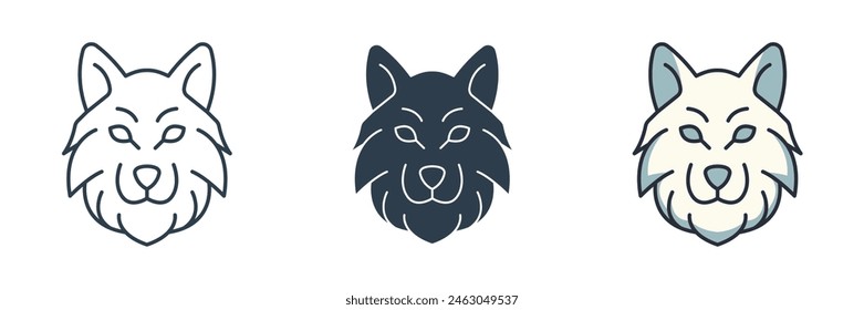 wolf Icon Halloween theme symbol vector illustration isolated on white background