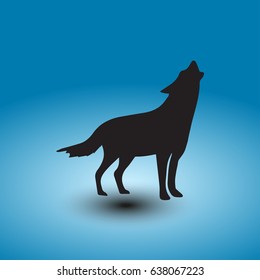 wolf icon isolated on background. Modern flat pictogram, business, marketing, internet concept.