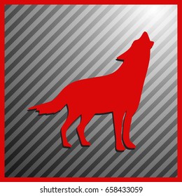 wolf icon isolated on background. Modern flat pictogram, business, marketing, internet concept.