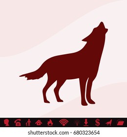 wolf icon isolated on background. Modern flat pictogram, business, marketing, internet concept.