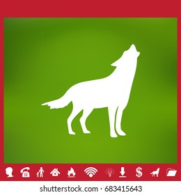 wolf icon isolated on background. Modern flat pictogram, business, marketing, internet concept.