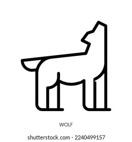 wolf icon. Line Art Style Design Isolated On White Background