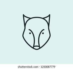 Wolf icon line isolated on clean background. Wolf icon concept drawing icon line in modern style. Vector illustration for your web mobile logo app UI design.