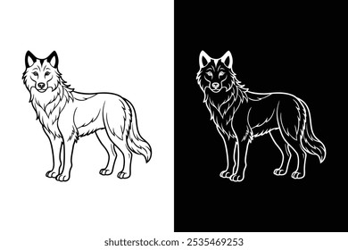 Wolf icon line out vector illustration design on white background.