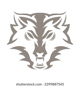 Wolf icon logo design illustration