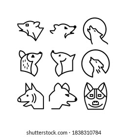 Wolf-Symbol oder -Logo einzeln auf Zeichen, Vektorgrafik - Kollektion von hochwertigen, schwarzen Vektorsymbol
