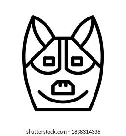 icono lobo o logotipo símbolo de signo aislado ilustración vectorial - iconos vectoriales de estilo negro de alta calidad
