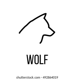Wolf icon or logo in modern line style. High quality black outline pictogram for web site design and mobile apps. Vector illustration on a white background. 