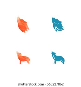 Wolf Icon Logo Vector Set Element