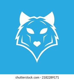 wolf icon on a white background, vector illustration