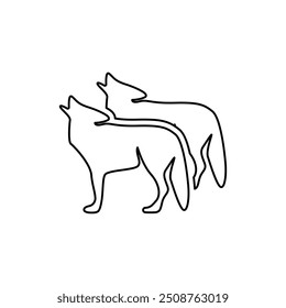 wolf icon on a white background, vector illustration