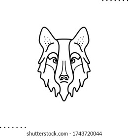 Wolf icon in outline style	