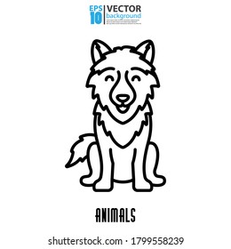 Wolf icon, outline vector. Animal concept. Eps 10 vector illustration.