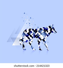 Wolf icon in polygonal style