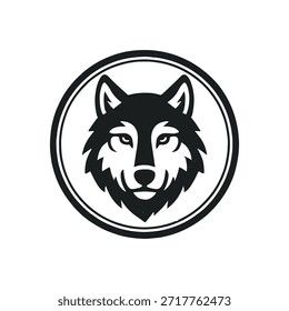 wolf icon seal vector on white background
Vector stamp icon