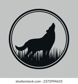 Wolf icon. Silhouette. Vector isolated on the background