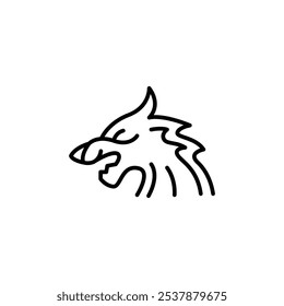 Wolf icon. Simple Viking wolf head symbol representing strength and wild nature in Norse mythology. Ideal for social media, app, and web design. Vector illustration