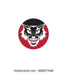 Wolf icon and symbol vector template illustration