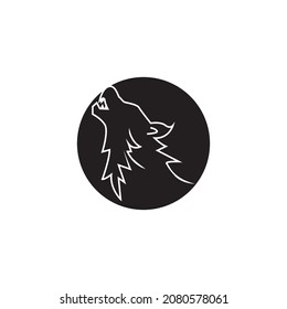 Wolf icon and symbol vector template illustration