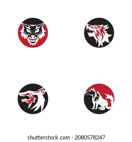 Wolf icon and symbol vector template illustration