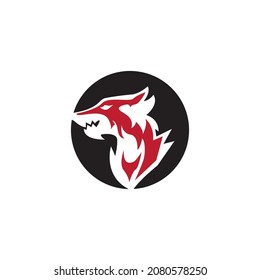 Wolf icon and symbol vector template illustration