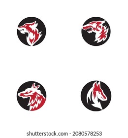 Wolf icon and symbol vector template illustration