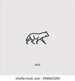 wolf icon vector icon.Editable stroke.linear style sign for use web design and mobile apps,logo.Symbol illustration.Pixel vector graphics - Vector