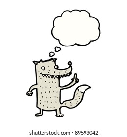 wolf with idea cartoon character